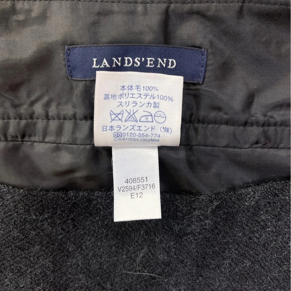 Lands' End Black Wool Paisley Lined Career Zip Pencil Straight Skirt, Size 10P - Picture 5 of 7